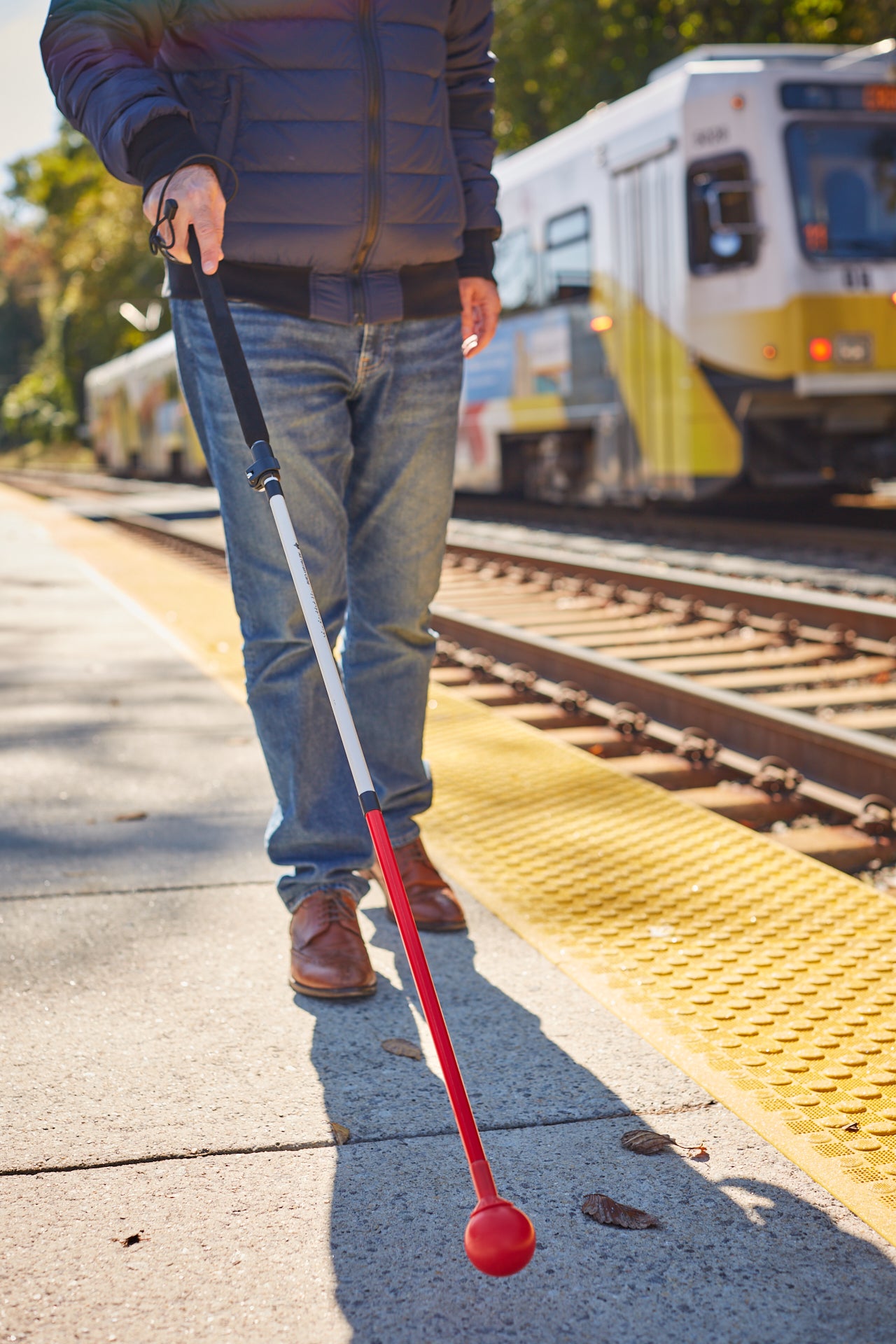 Awarewolf Gear All Terrain Cane being used over rough terrain.