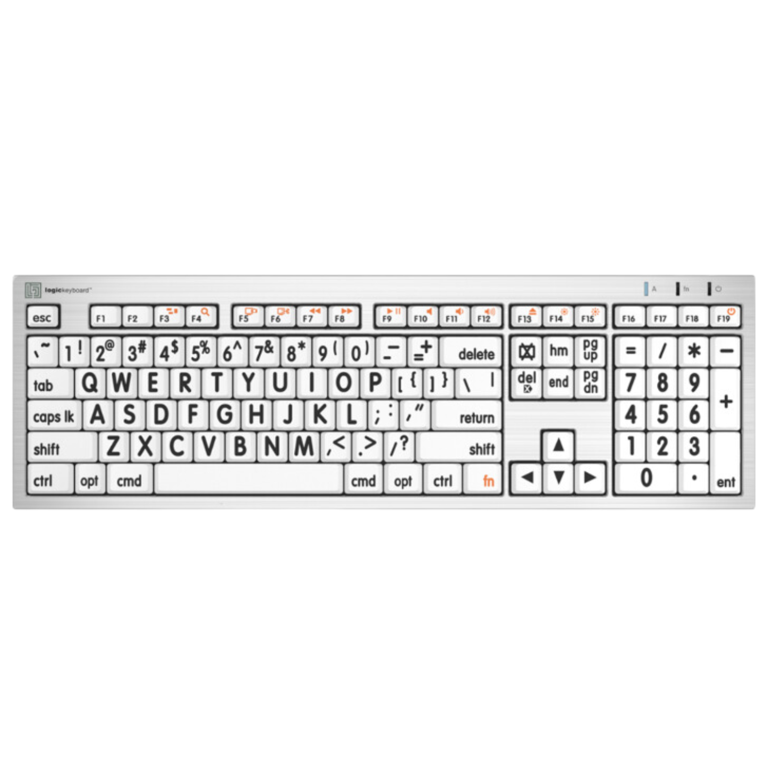 LogicKeyboard ALBA Large Print Black on White Keyboard – for Mac