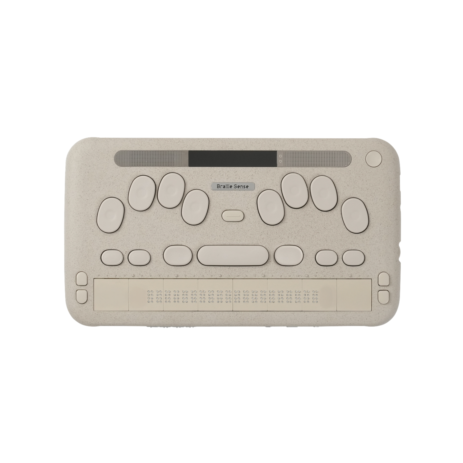 Top of HIMS BrailleSense 7 20-cell.