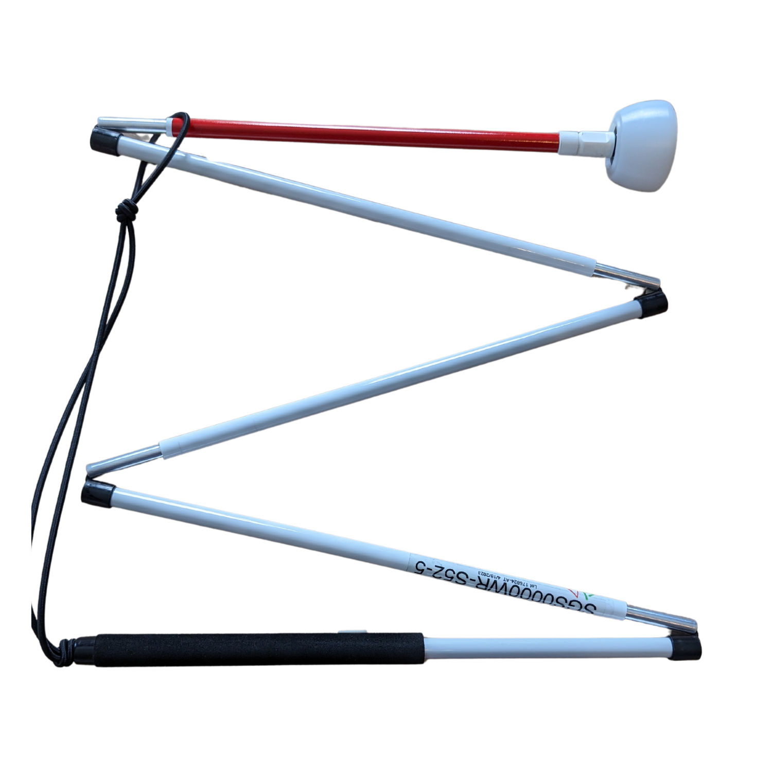 Slimline graphite mobility cane with a flex tip.