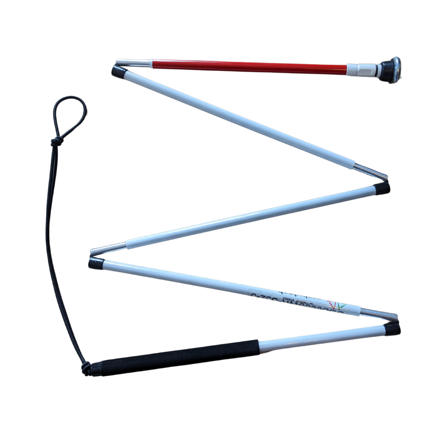 Slimline ID cane with stainless steel metal glide disk tip.