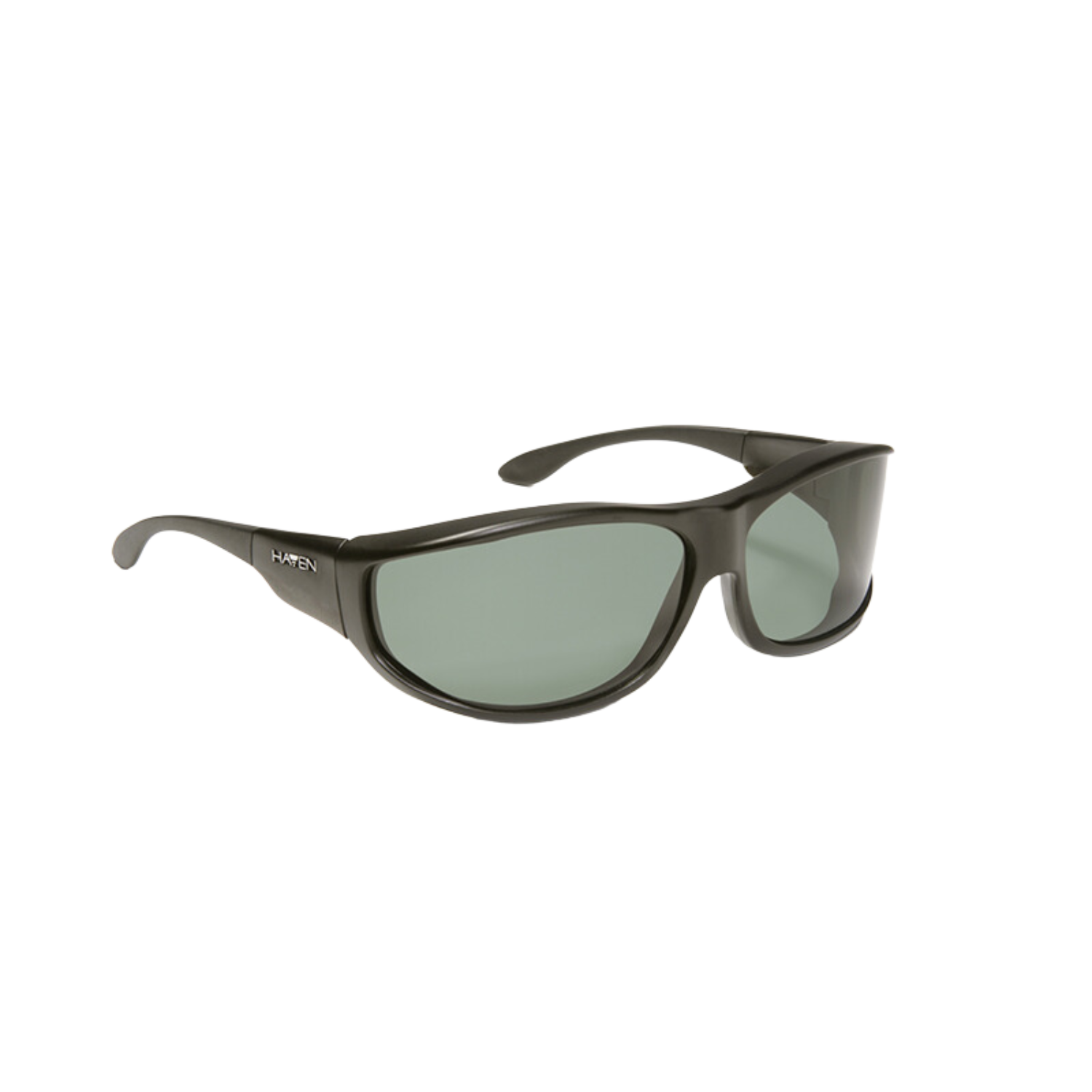 Malloy polarized fit-over sunglasses with black frames and gray tint.