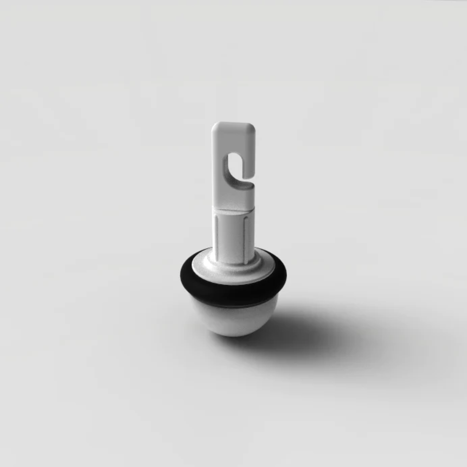 Hook-on style ceramic white cane tip.