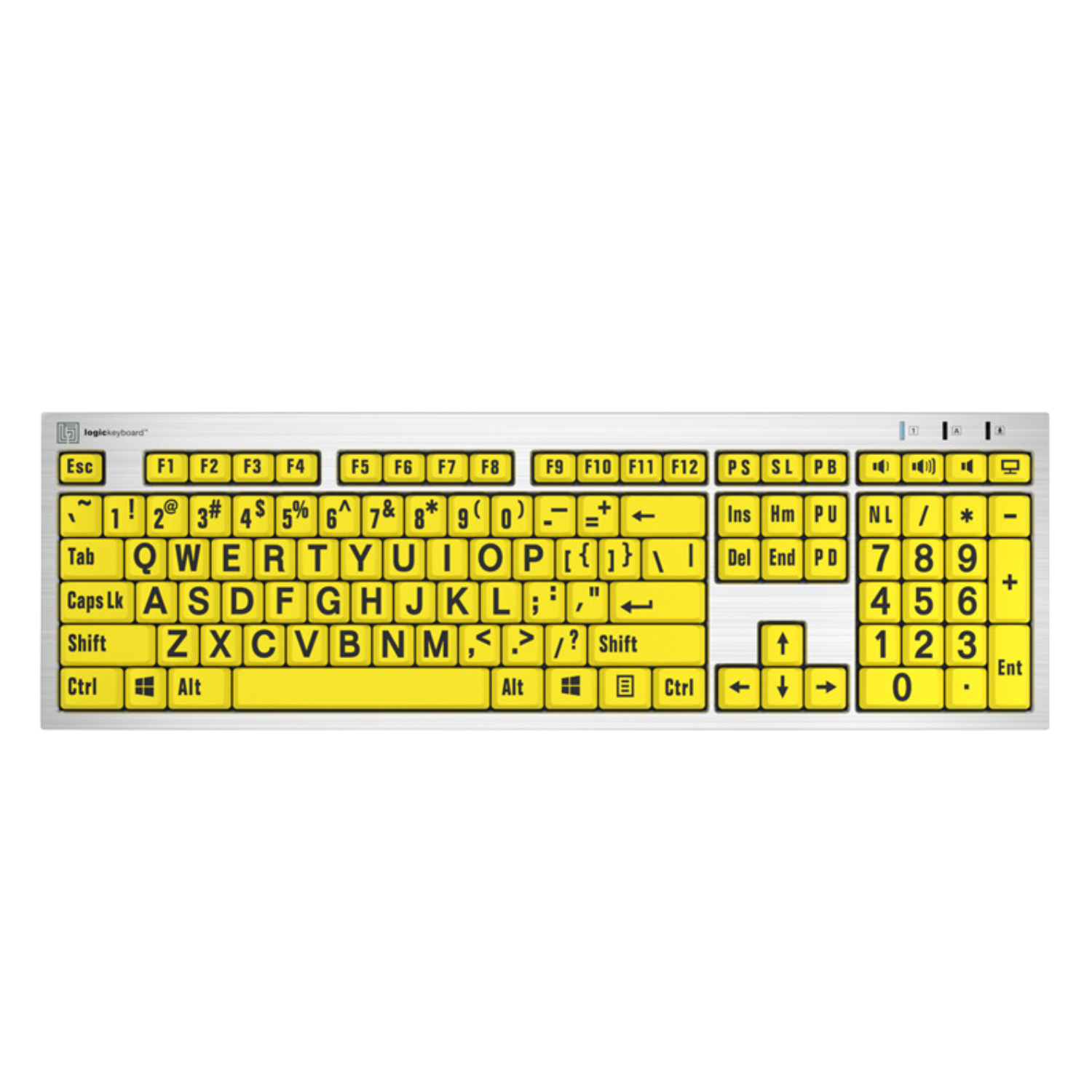 LargePrint Black on Yellow key Slimline keyboard from LogicKeyboard.