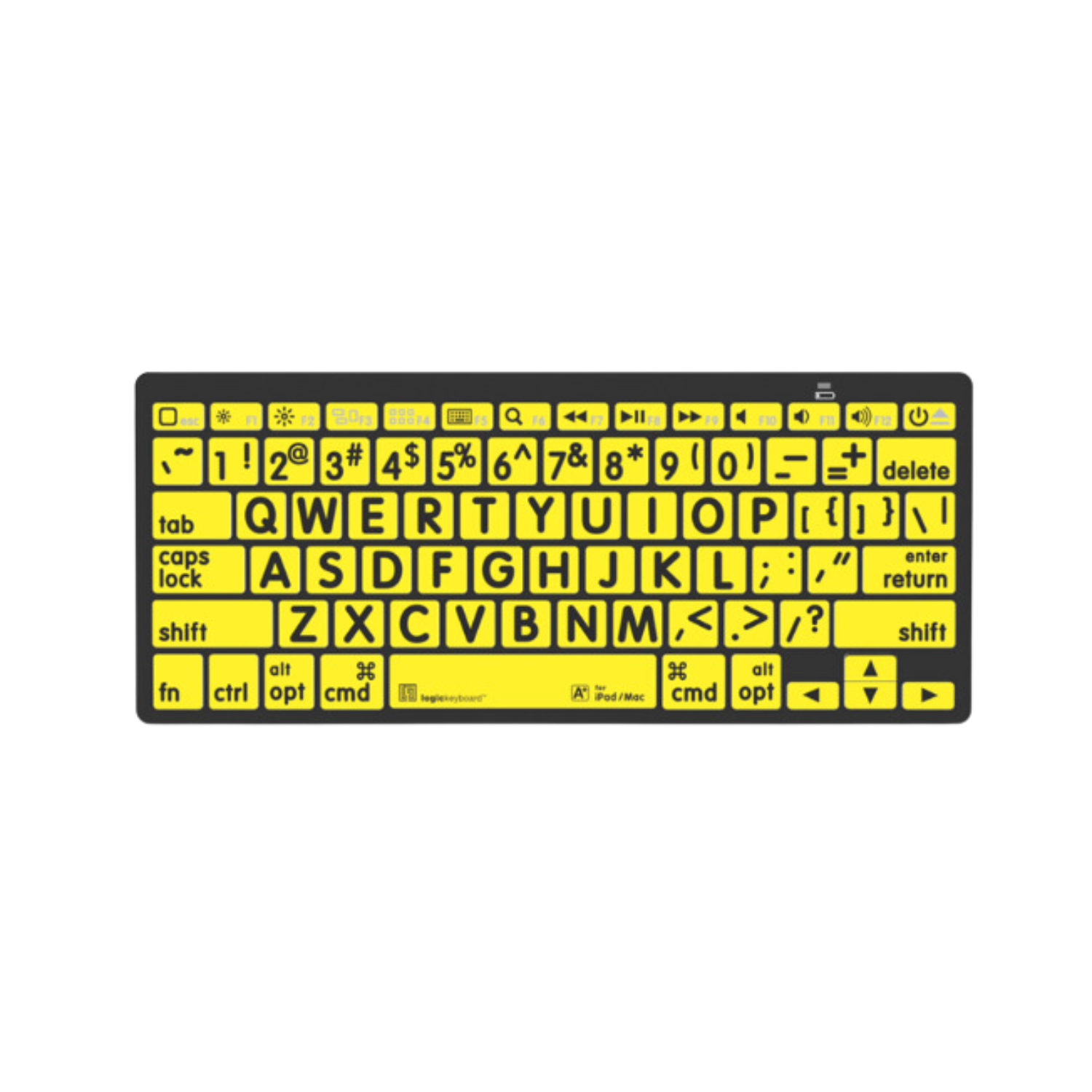 LargePrint Mini Bluetooth Black on Yellow keyboard.