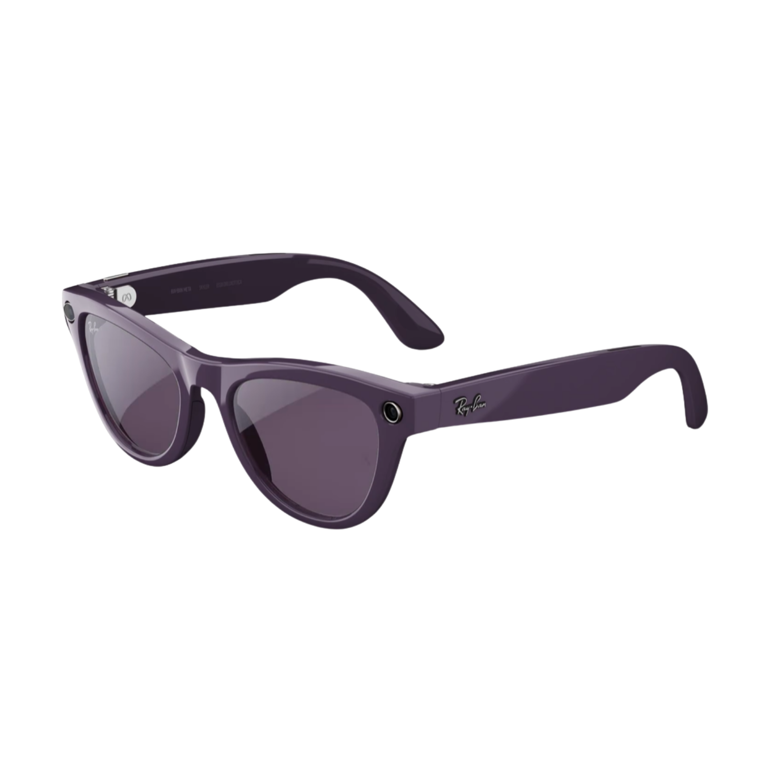 Left angle of Violet Skyler Ray-Ban Meta Glasses.