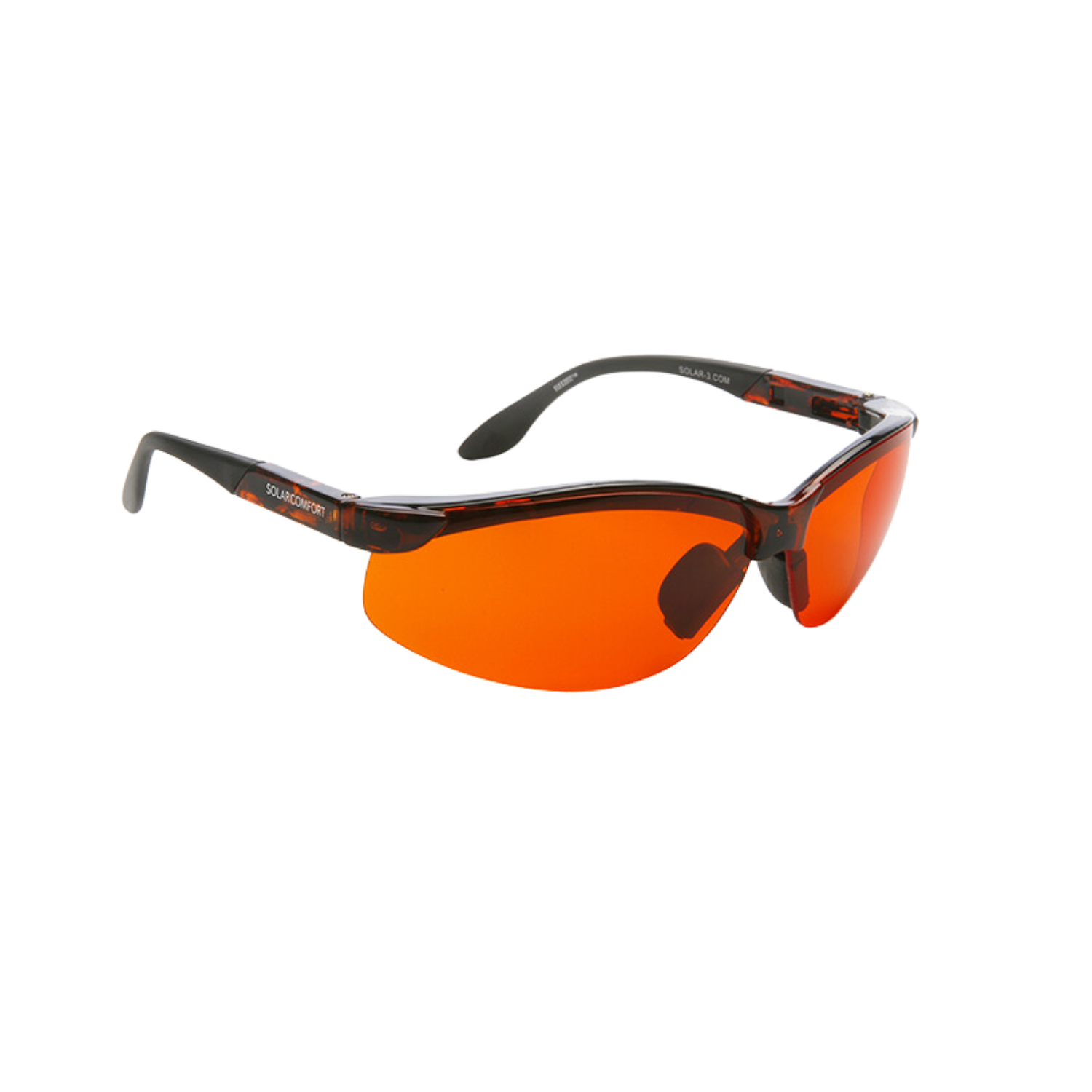 SolarComfort sunglasses with orange tinted lenses.