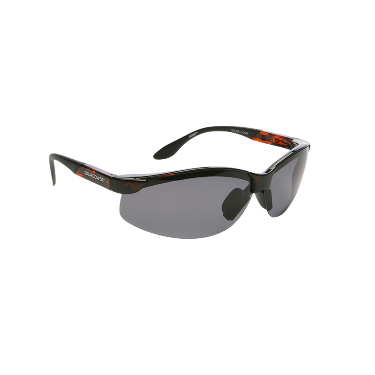 SolarComfort polarized gray glare reduction sunglases.