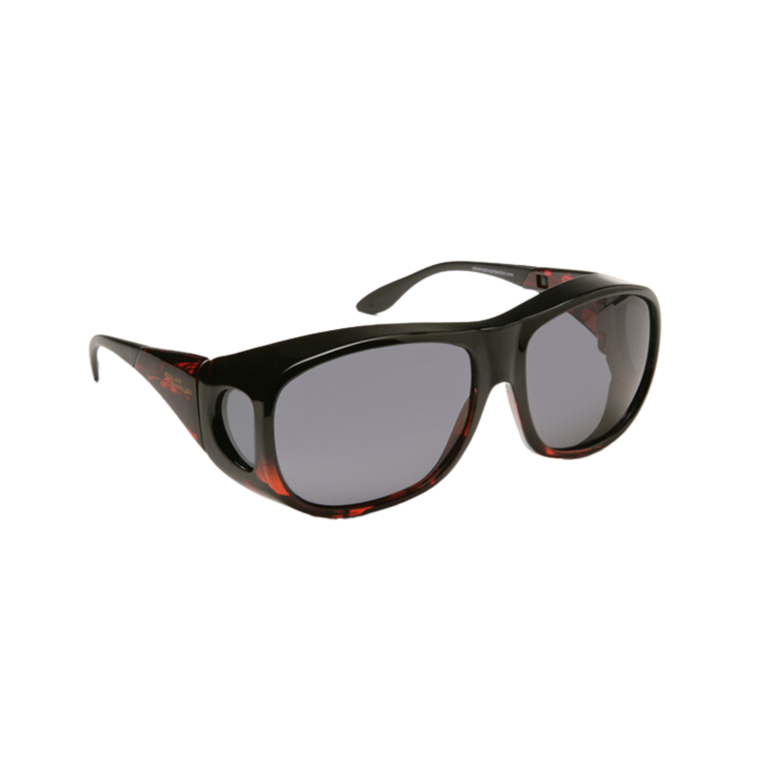 Solar Shield Polarized Fit-Over Sunglasses with gray tint.