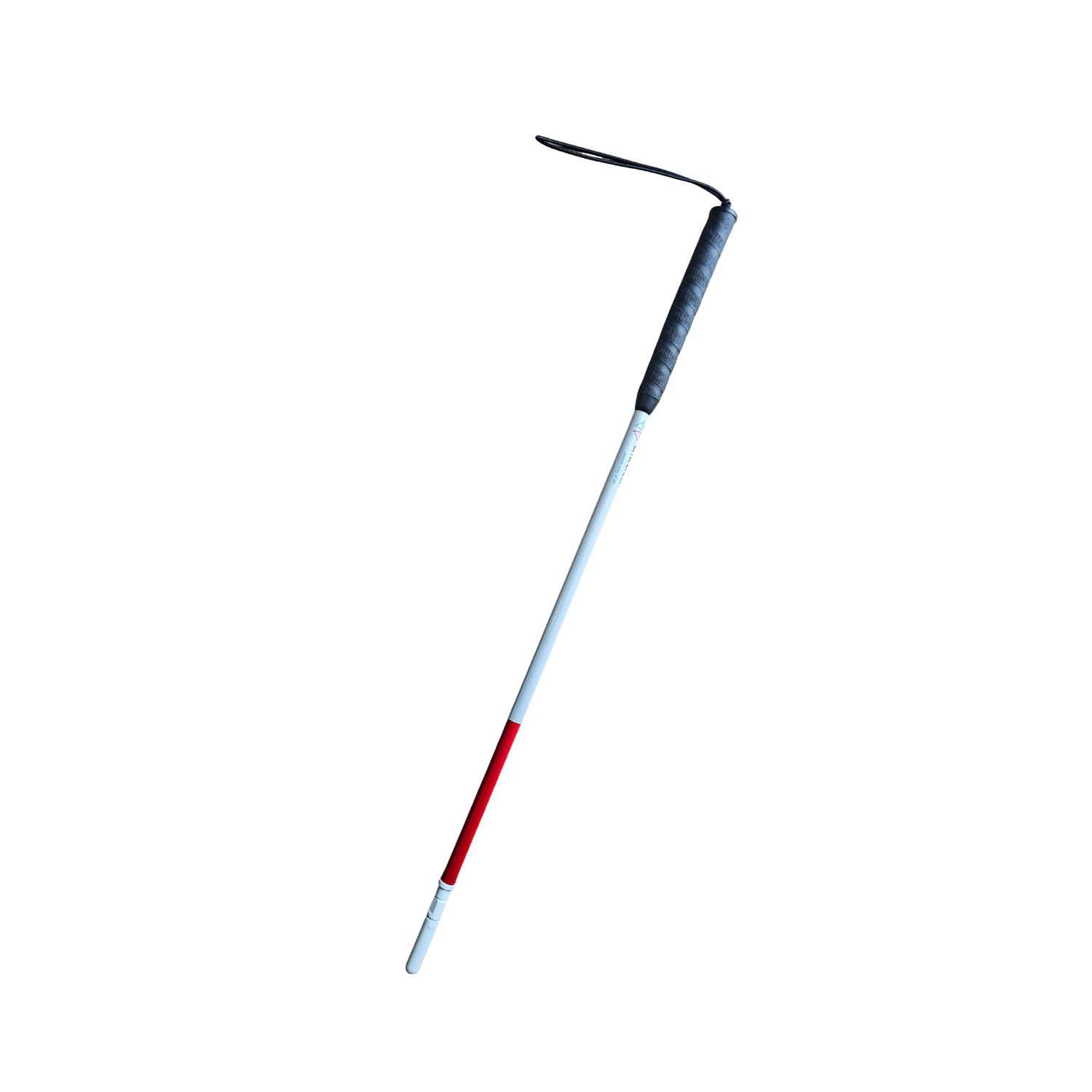 White pencil tip on telescopic cane for the blind.