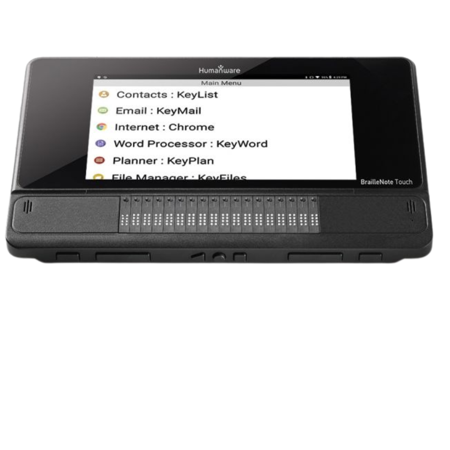 BrailleNote Touch Plus 18-cell notetaker.