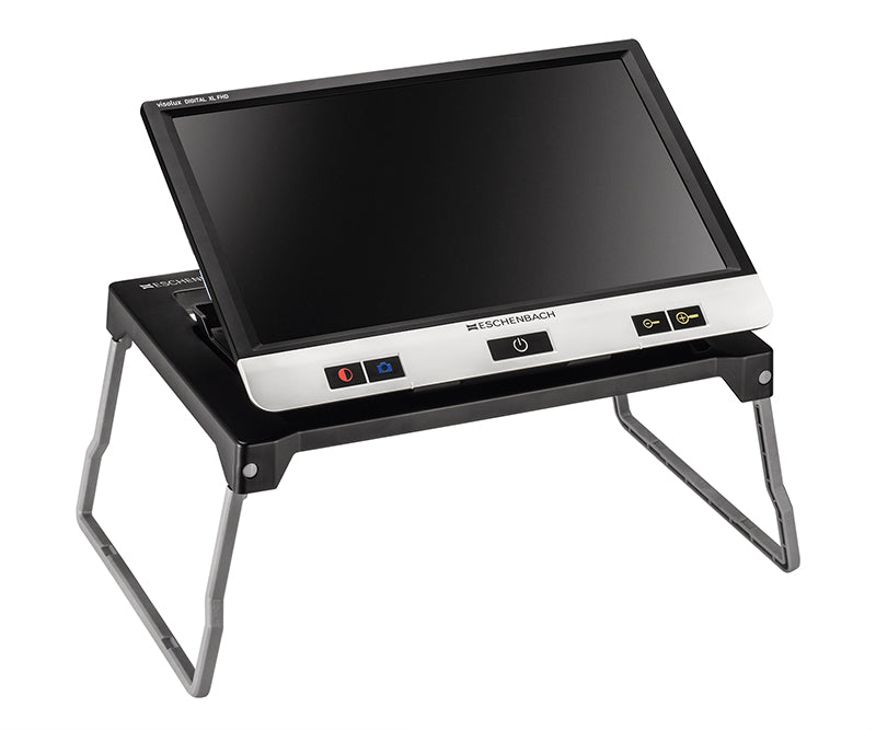 Visolux Digital XL FHD 12" portable video magnifier on optional base.