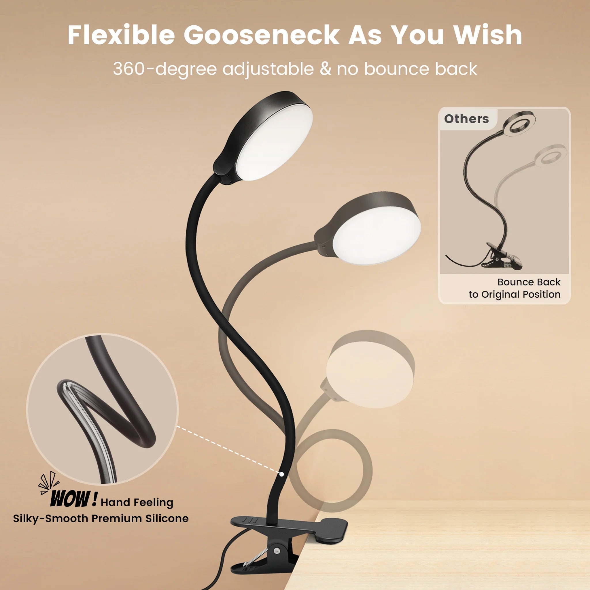 Flex neck of Glocusent Headboard reading light.