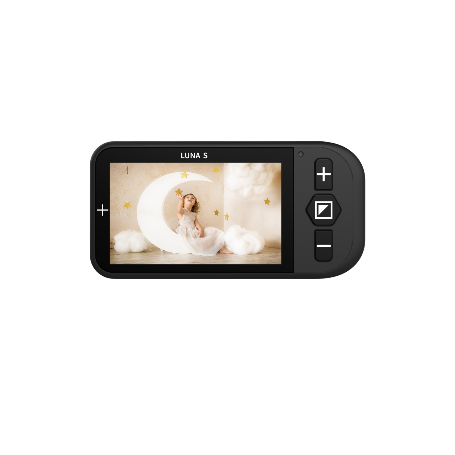 Front of Zoomax Luna S handheld video magnifier.