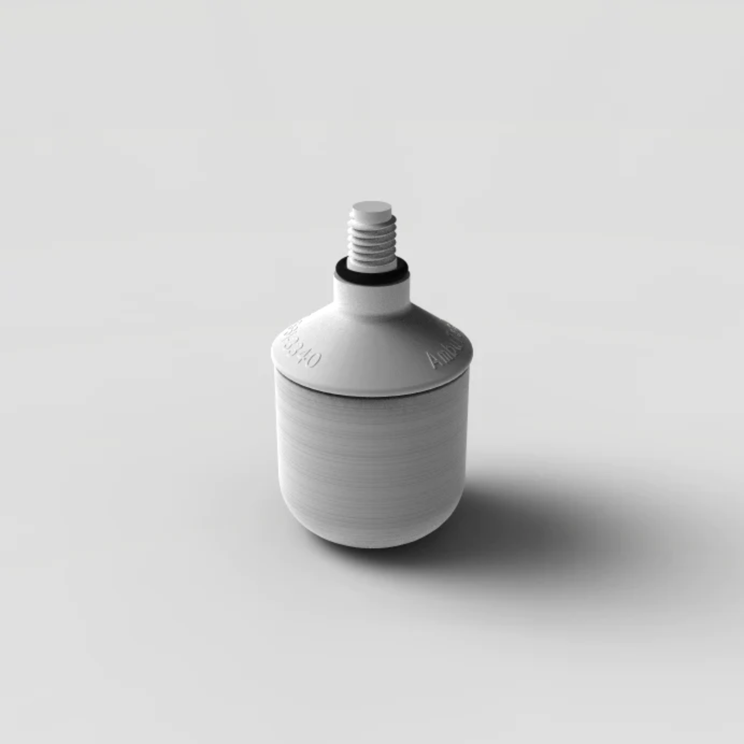 White 8mm threaded slimline marshmallow cane tip.