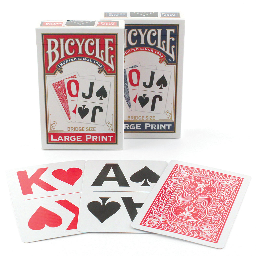 Two Packs of Bicycle Bridge Size Large Print Playing Cards
