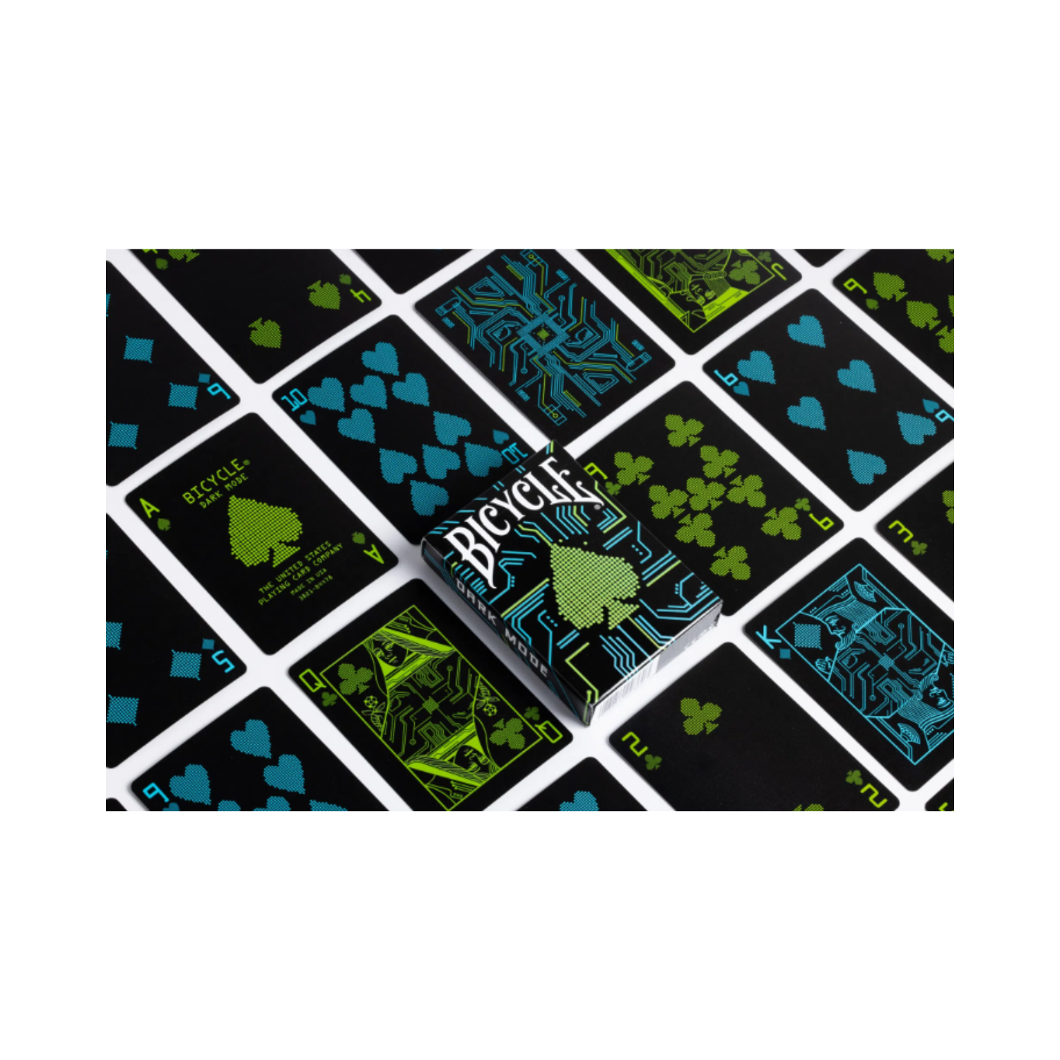 Array of Bicycle Dark Mode high-contrast low-vision friendly playing cards