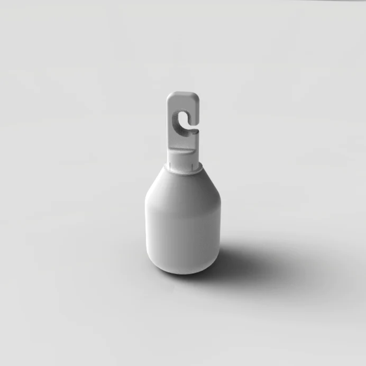 White non-roller marshmallow hook-on cane tip from Ambutech