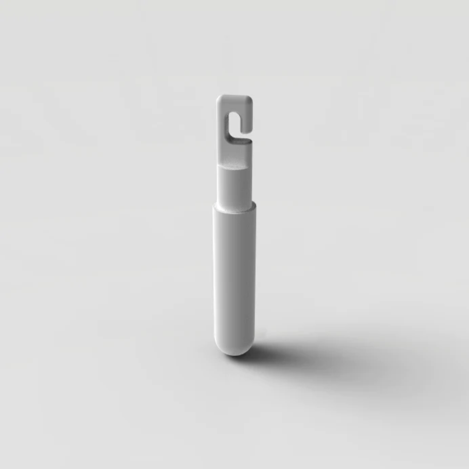 IHook on white pencil tip for mobility canes.