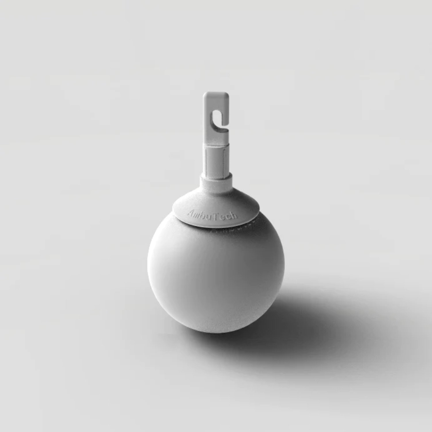 Hook on style white roller ball mobility cane tip.