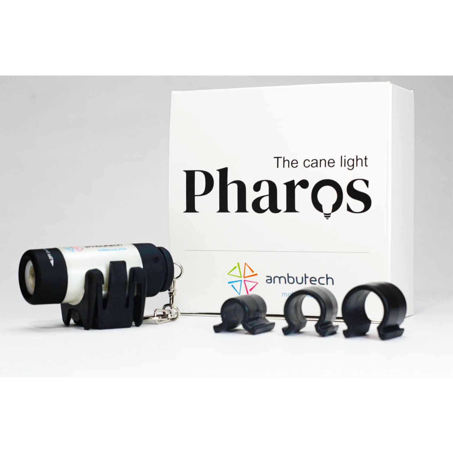 Phanos Cane Light with mounting brackets from Ambutech