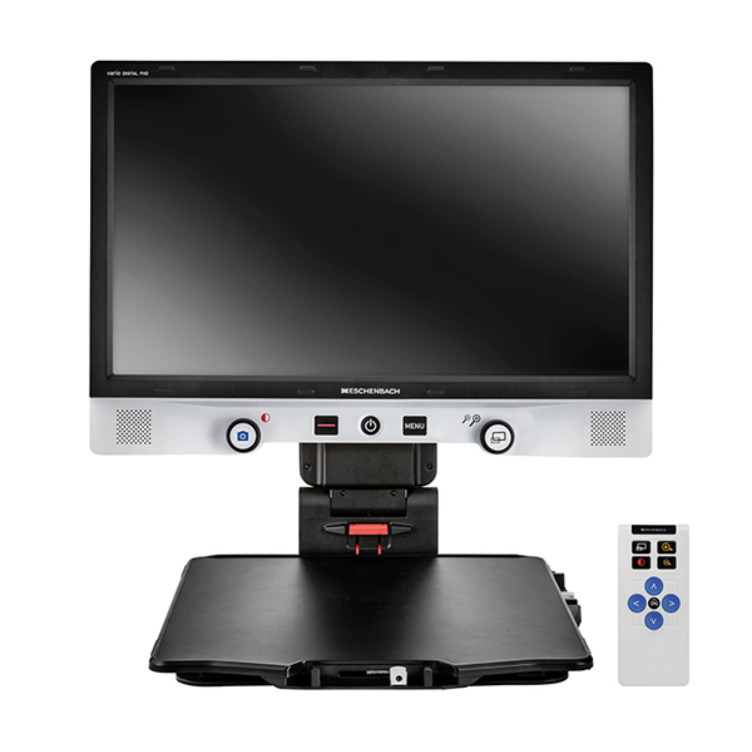 Vario Digital 22 FHD Advanced desktop CCTV video magnifier  with the optional XY table and external battery.