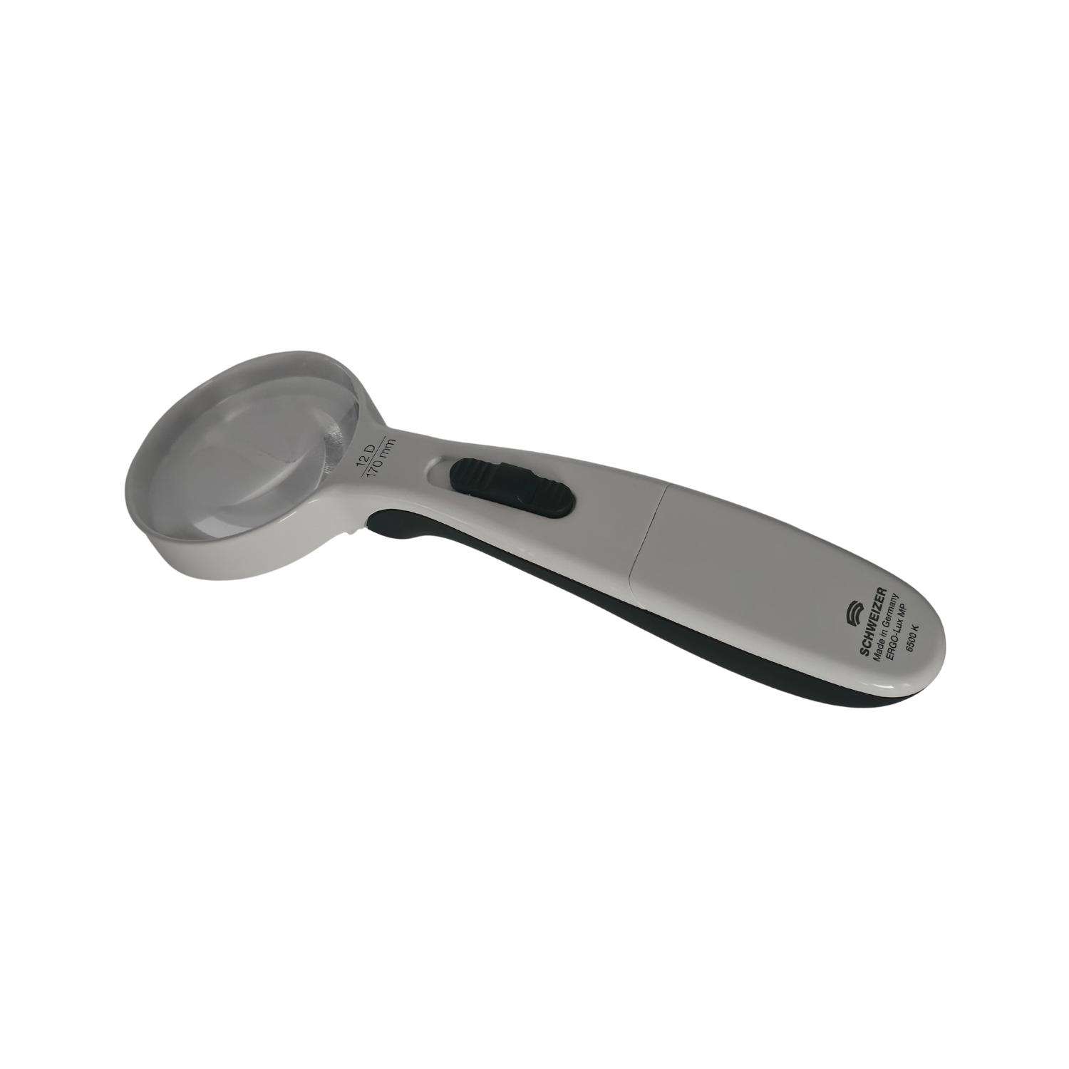 Schweizer 12D ERGO-Lux MP hand-held magnifying glass.