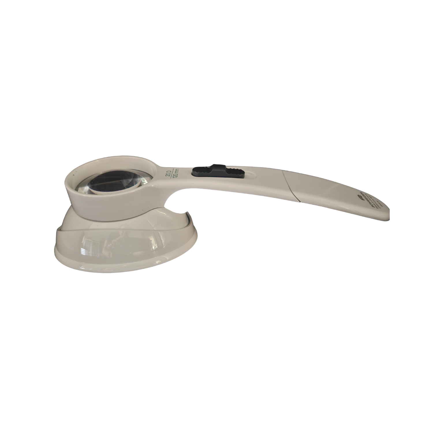 Schweizer 6X ERGO-Lux magnifying glass on base.