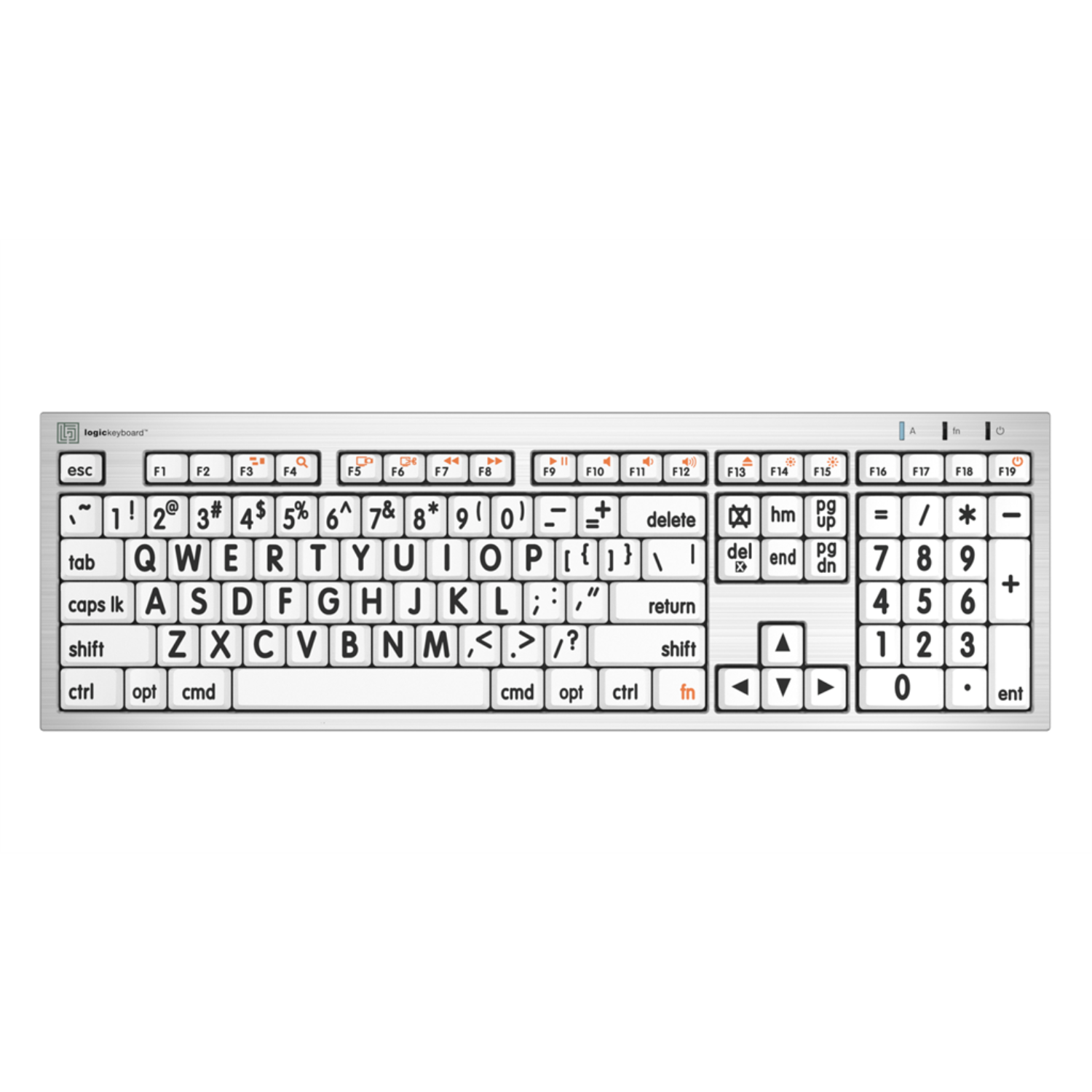Image of the ALBA LargePrint Black on White Keyboard for Mac from LogicKeyboard