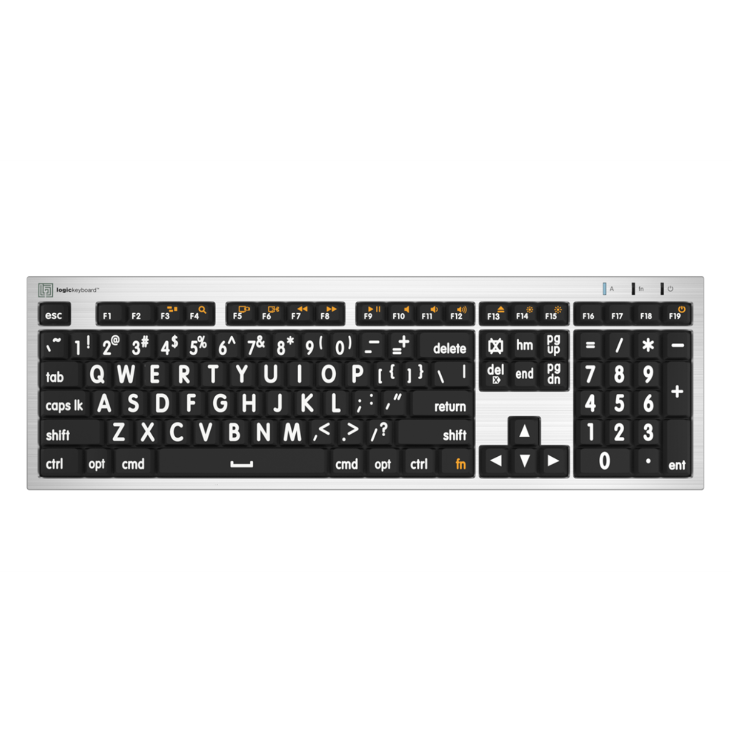 Image of the LogicKeyboard ALBA LargePrint White on Black Keyboard - Mac