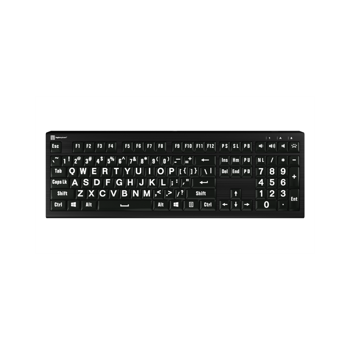 Black 2 Computer Key Adaptive & Assistive Keyboards for Visual Impairments