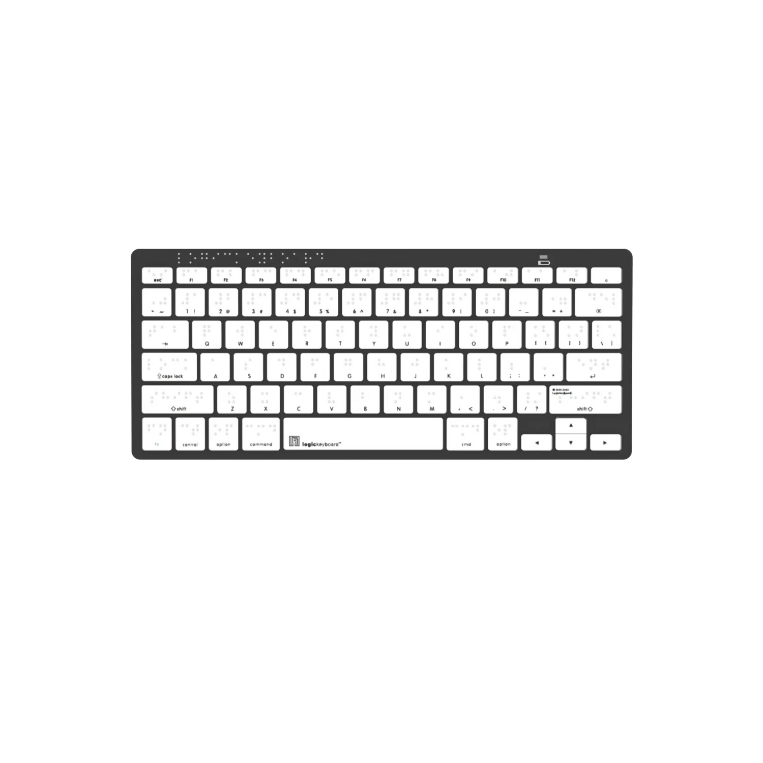 Image of the LogicKeyboard Braille Bluetooth mini keyboard for mac