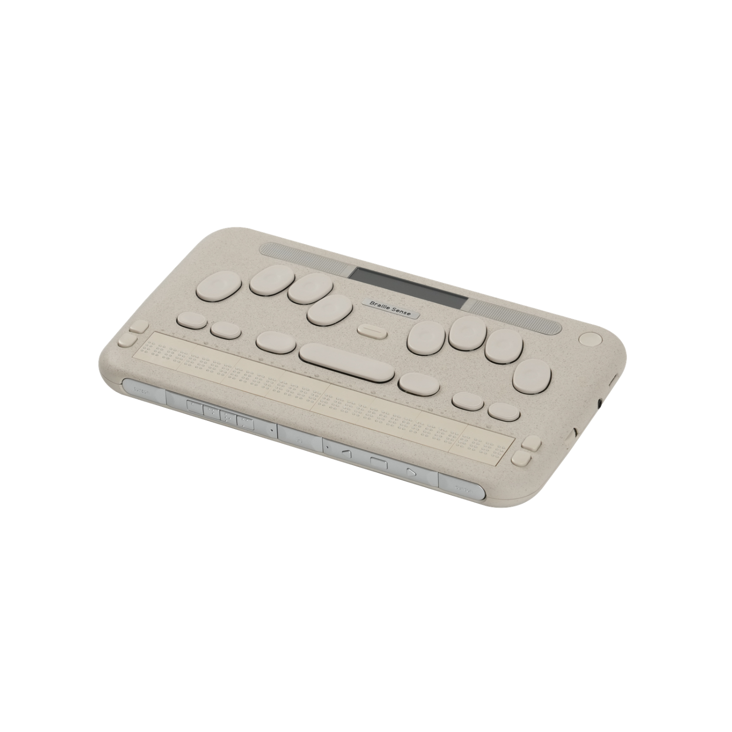 Left side of the BrailleSense 7 32-cell.