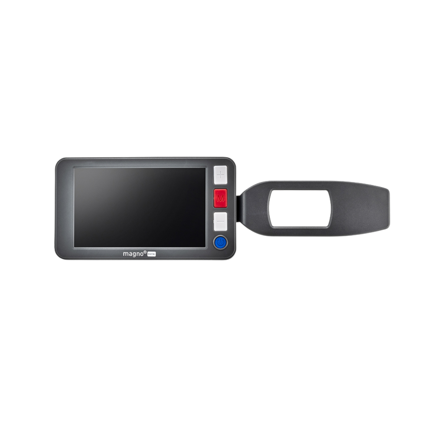 Eschenbach magno digital with handle extended on white background.