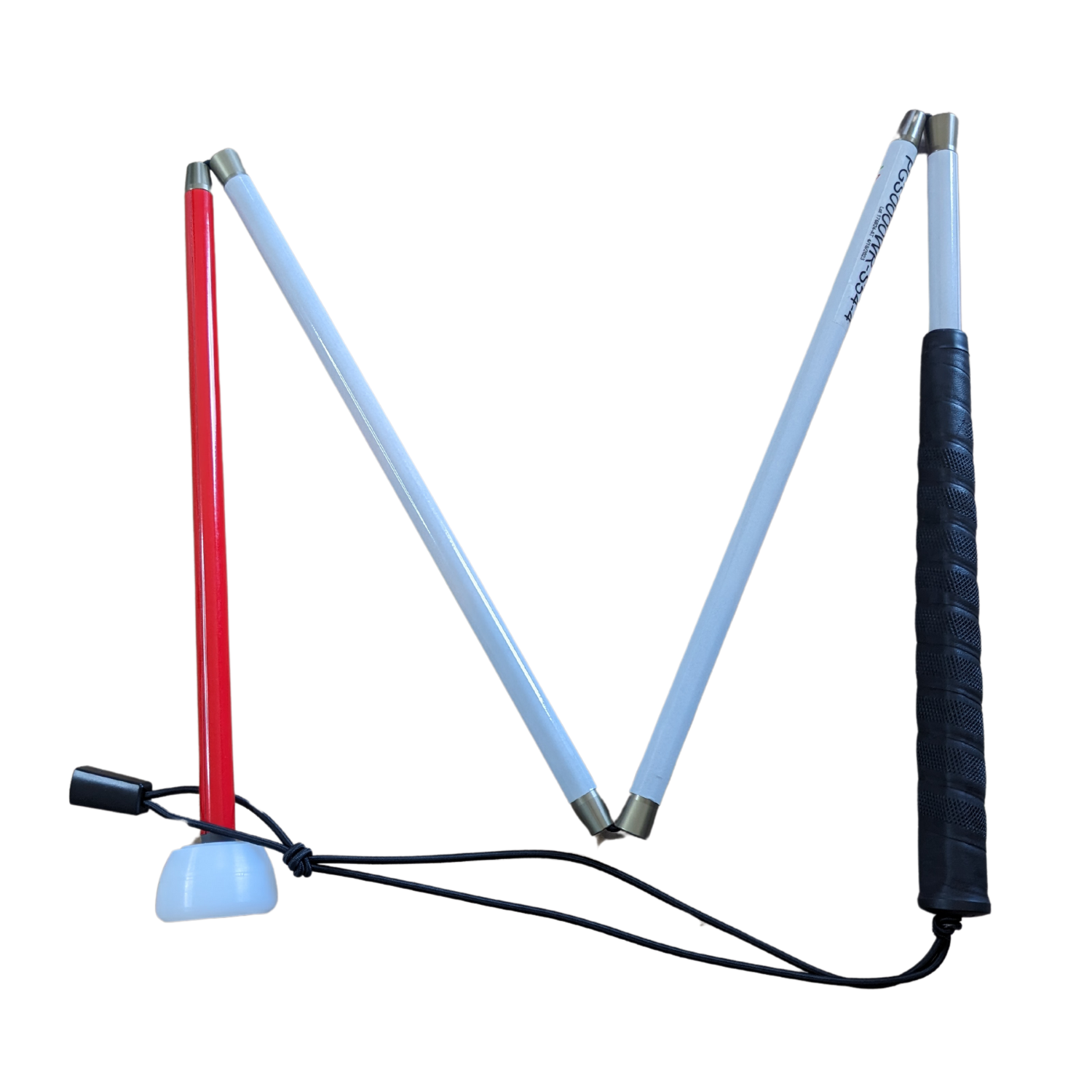 Image of Ambutech Graphite Mobility Cane with white flex tip.