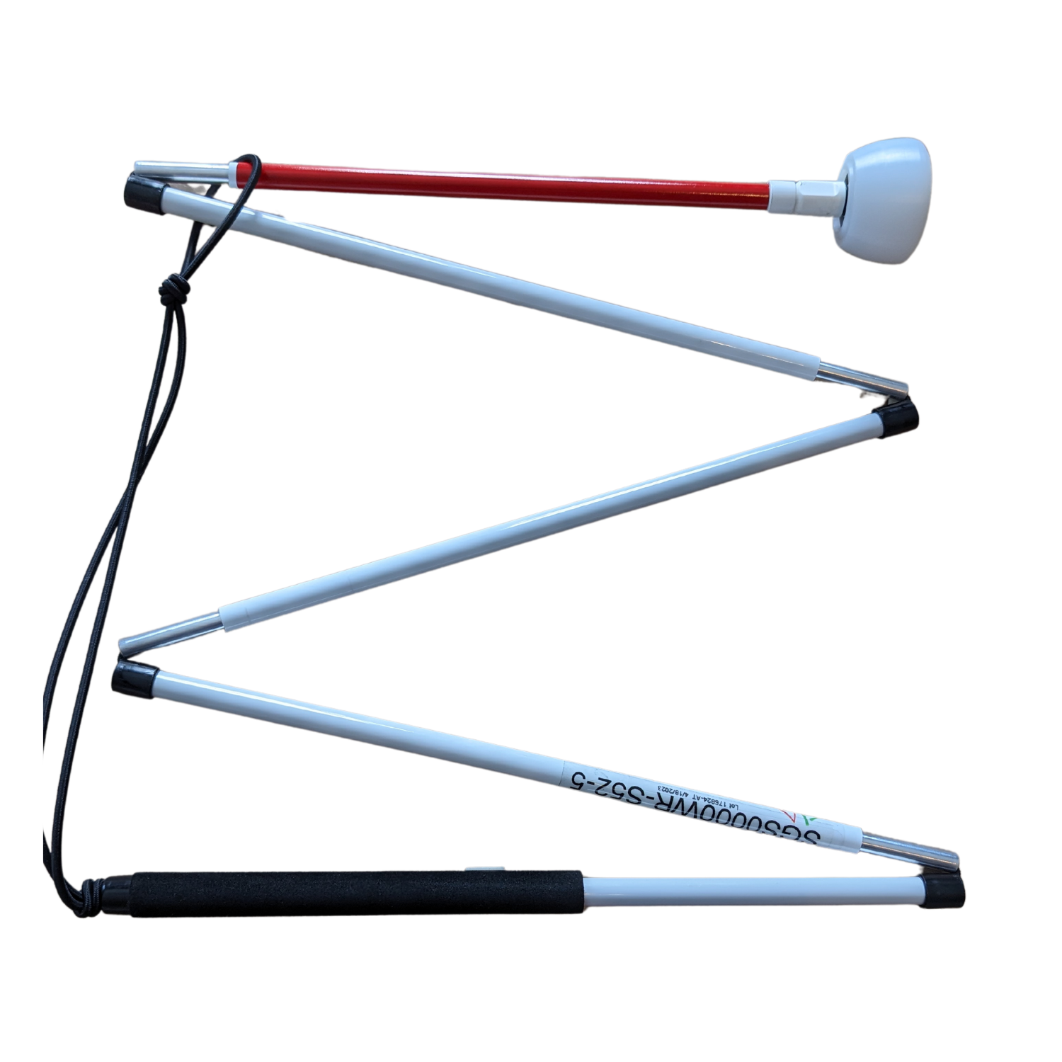 Image of the Slimline graphite mobility cane from Ambutech with a flex tip.
