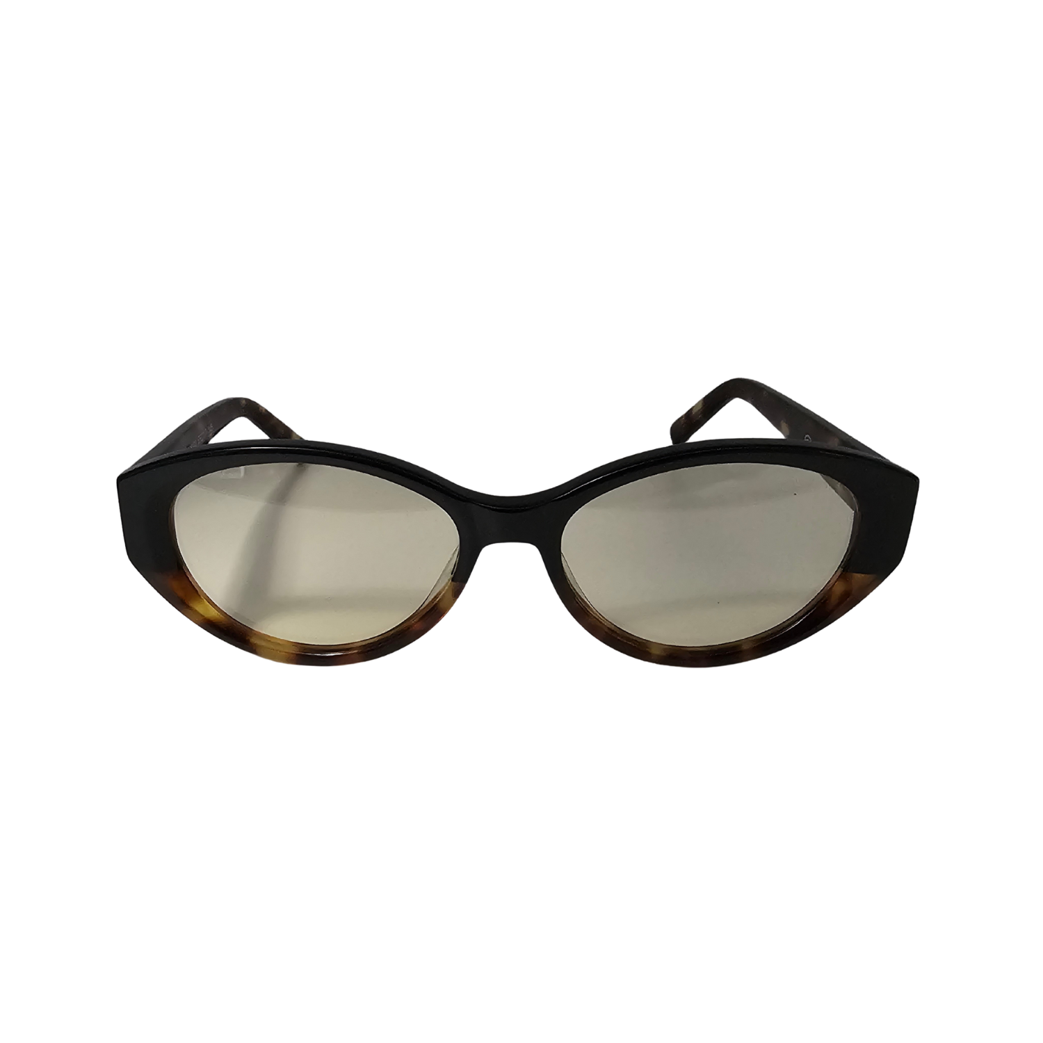 Front of havana FR5 night driving glasses with light yellow tint.