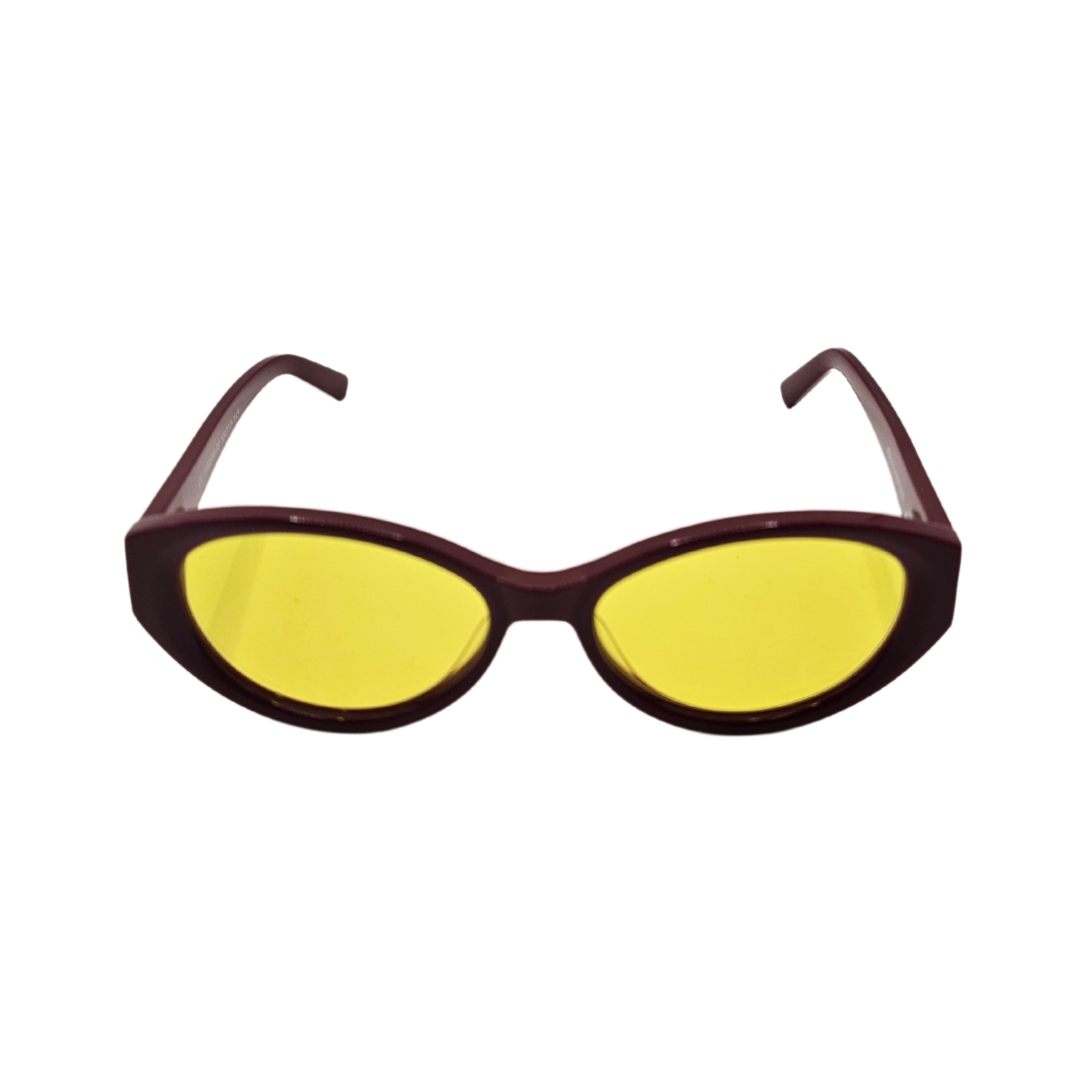 Image of the front of the FR5 Blue Blocking Night Driving Glasses - Red Frames Medium Yellow Tint from Schweizer.