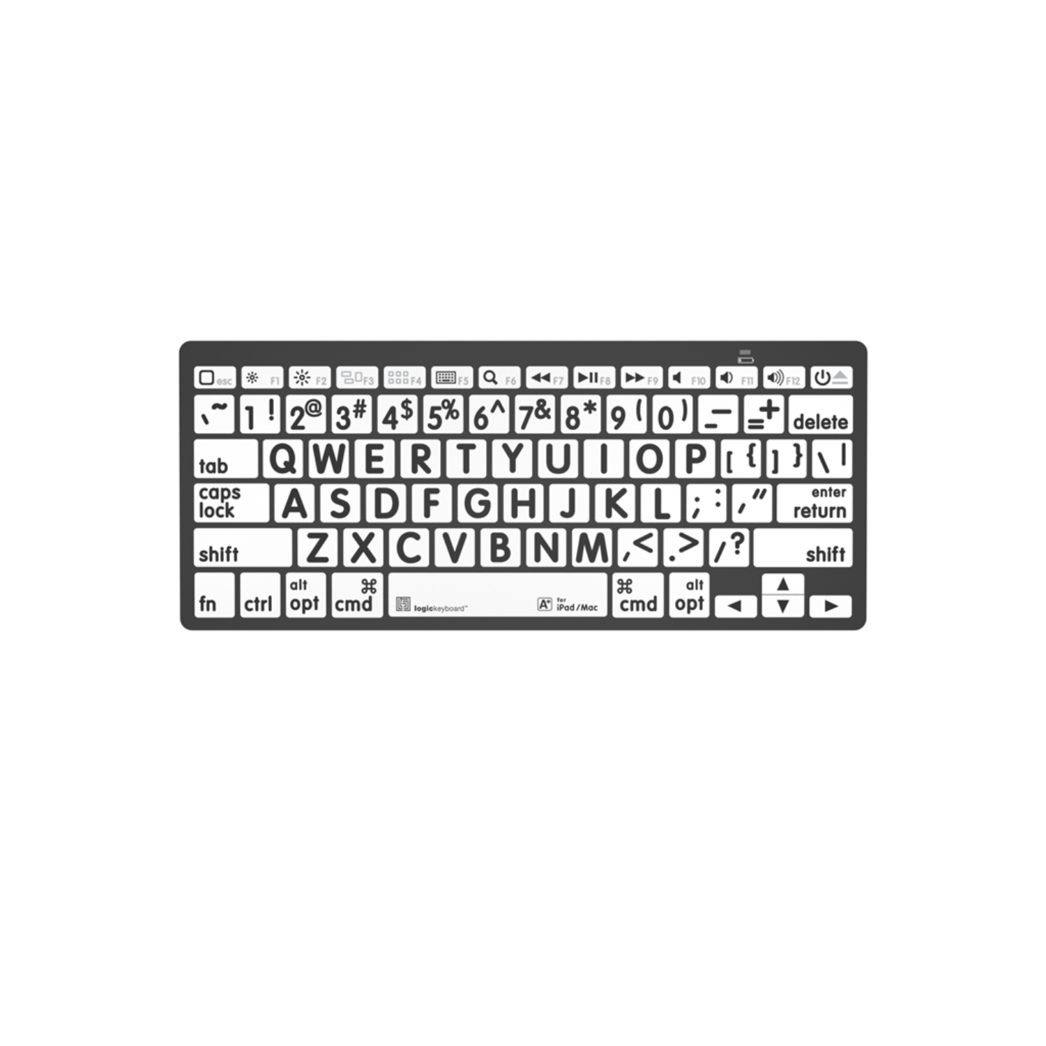 Image of the LargePrint Mini Bluetooth Black on White Keyboard for Mac from LogicKeyboard.