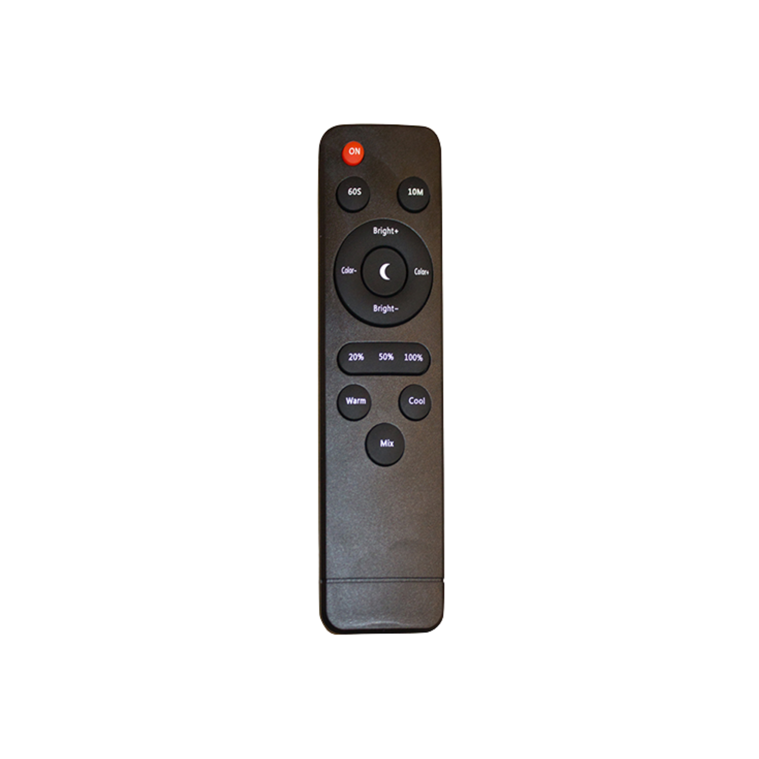 Black remote control for the Magno Lumina Max lamp showing buttons.