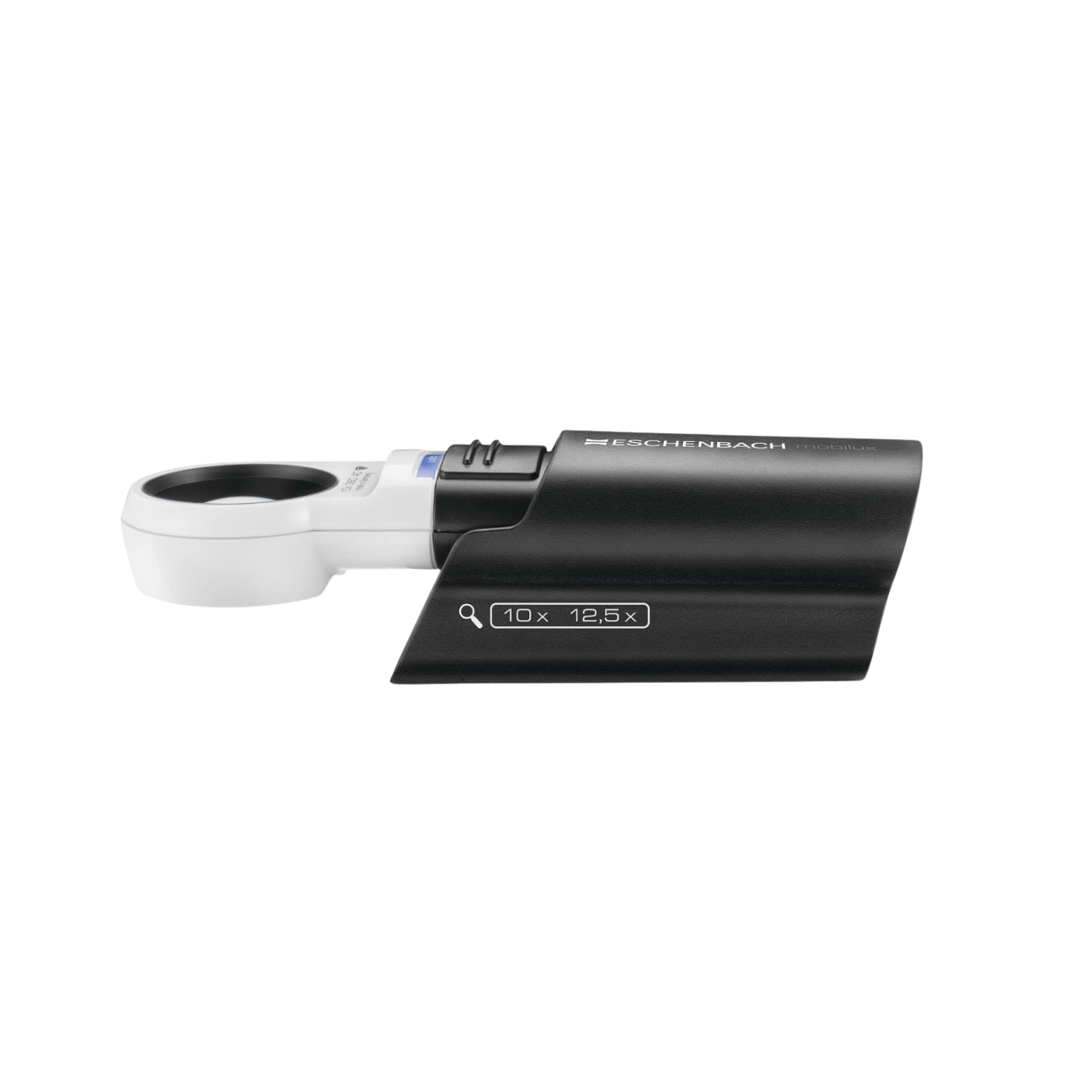 Mobase stand in it's horizontal position with round magnifying glass.