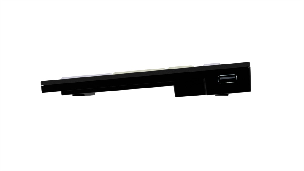 Side profile image of the LogicKeyboard Nero Dyslexie Slimline dyslexia keyboard for PC.