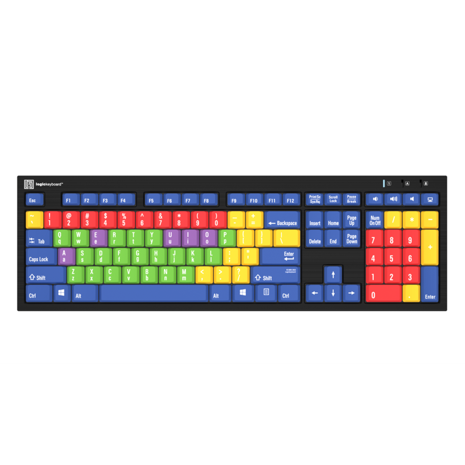 Image of the LogicKkeyboard Nero Slimline Pedagogy Learning PC Keyboard.