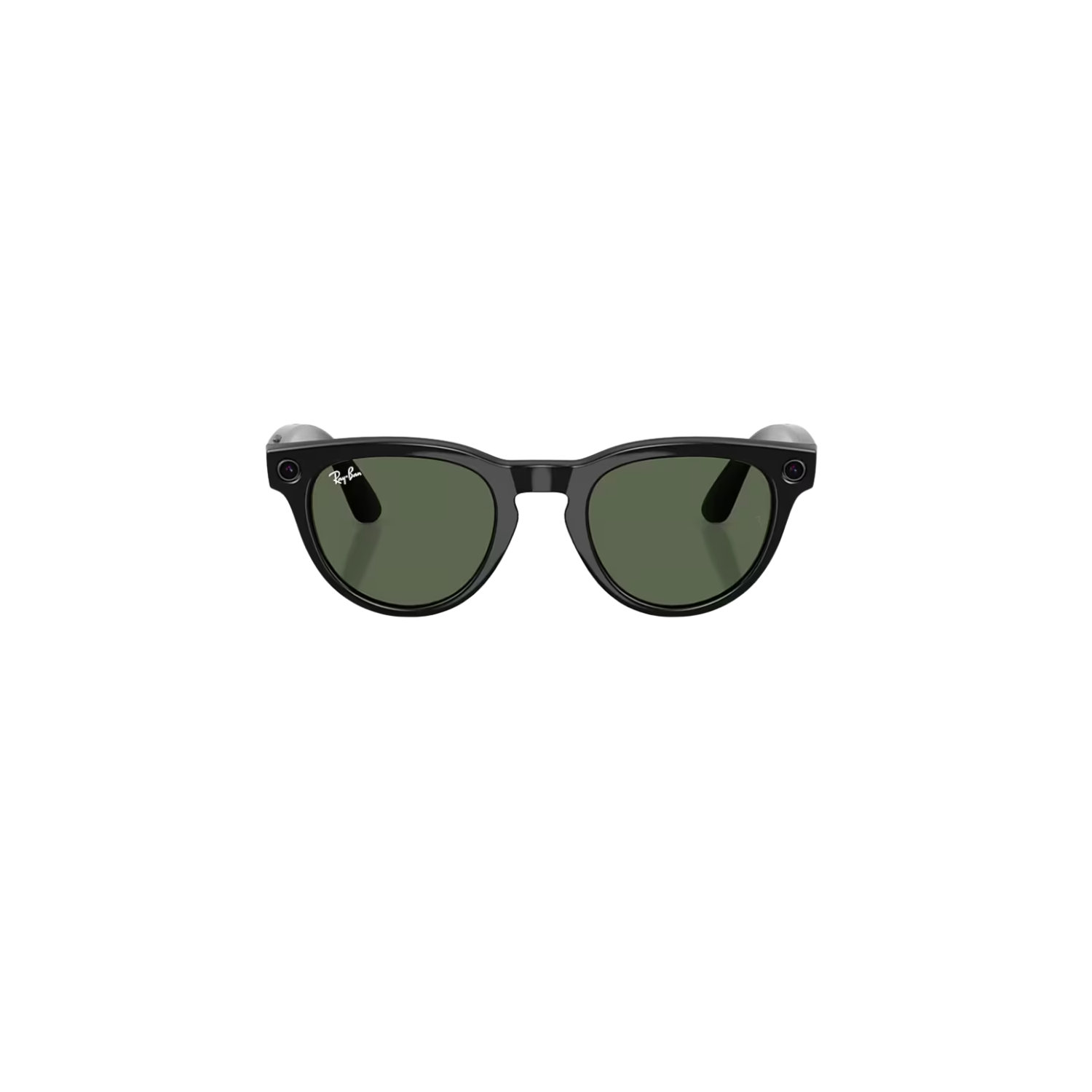 Front view of black Headliner Gen 2 smart glasses.