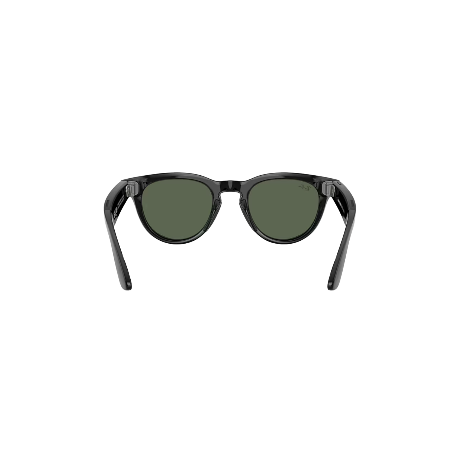 Black Ray-Ban Meta Headliner smart glasses with green lenses.