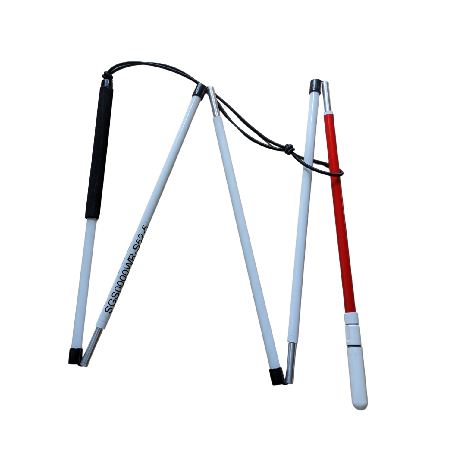 Image of a white Slimline ID cane with a white pencil tip from Ambutech