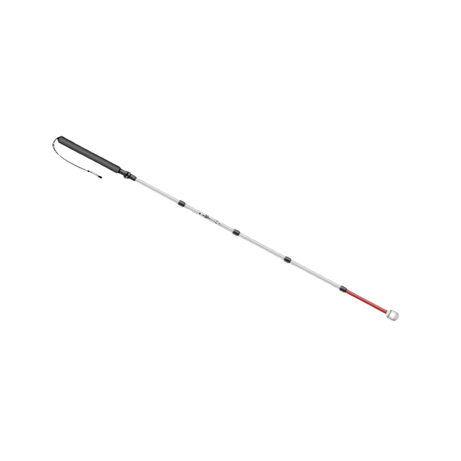 Extended Awarewolf cane with white and red shaft.