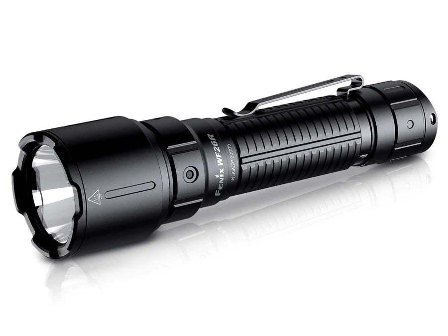 Image of the Fenix WF26R Rechargeable Flashlight with Charging Dock.