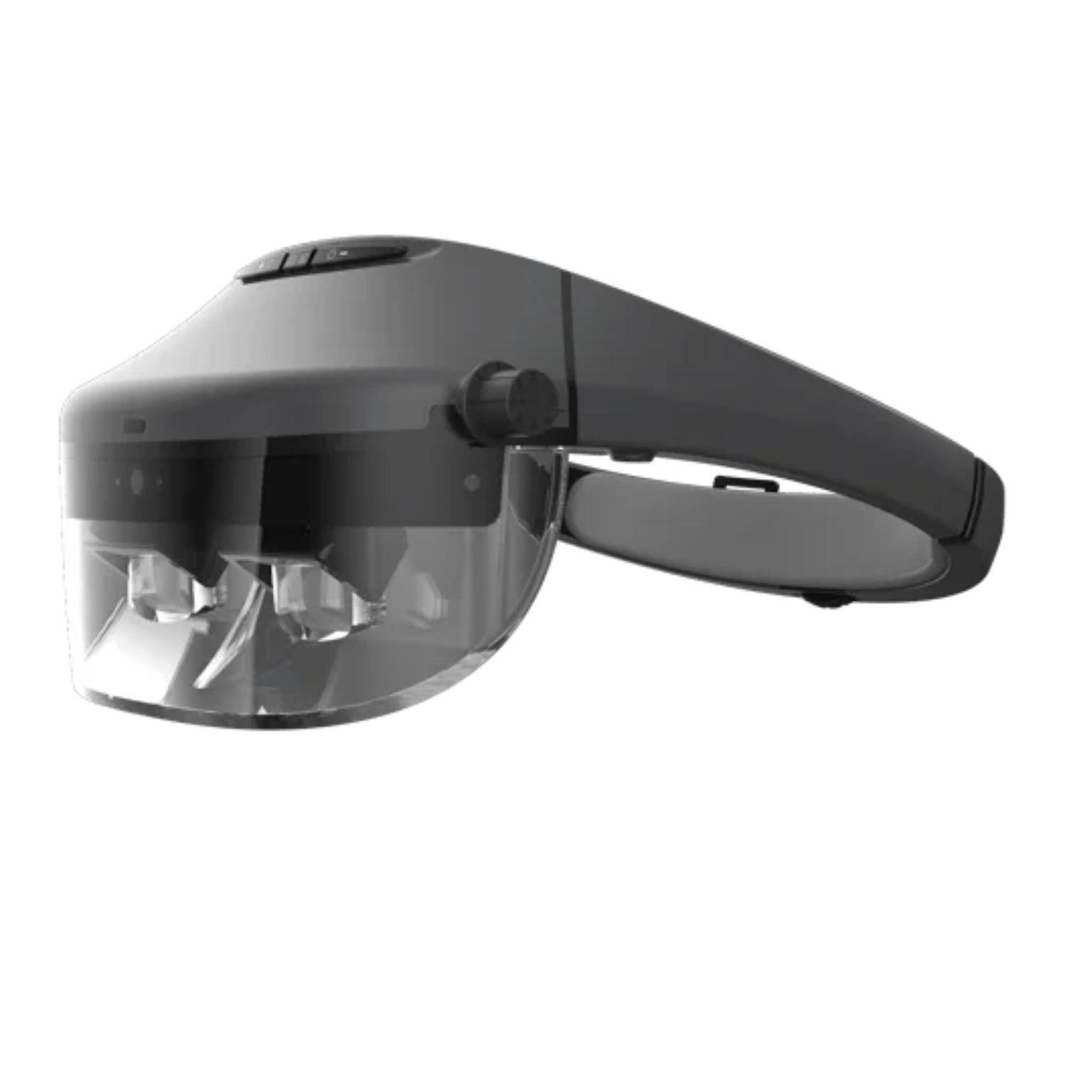 Side view of the Acesight smart glasses from Zoomax.