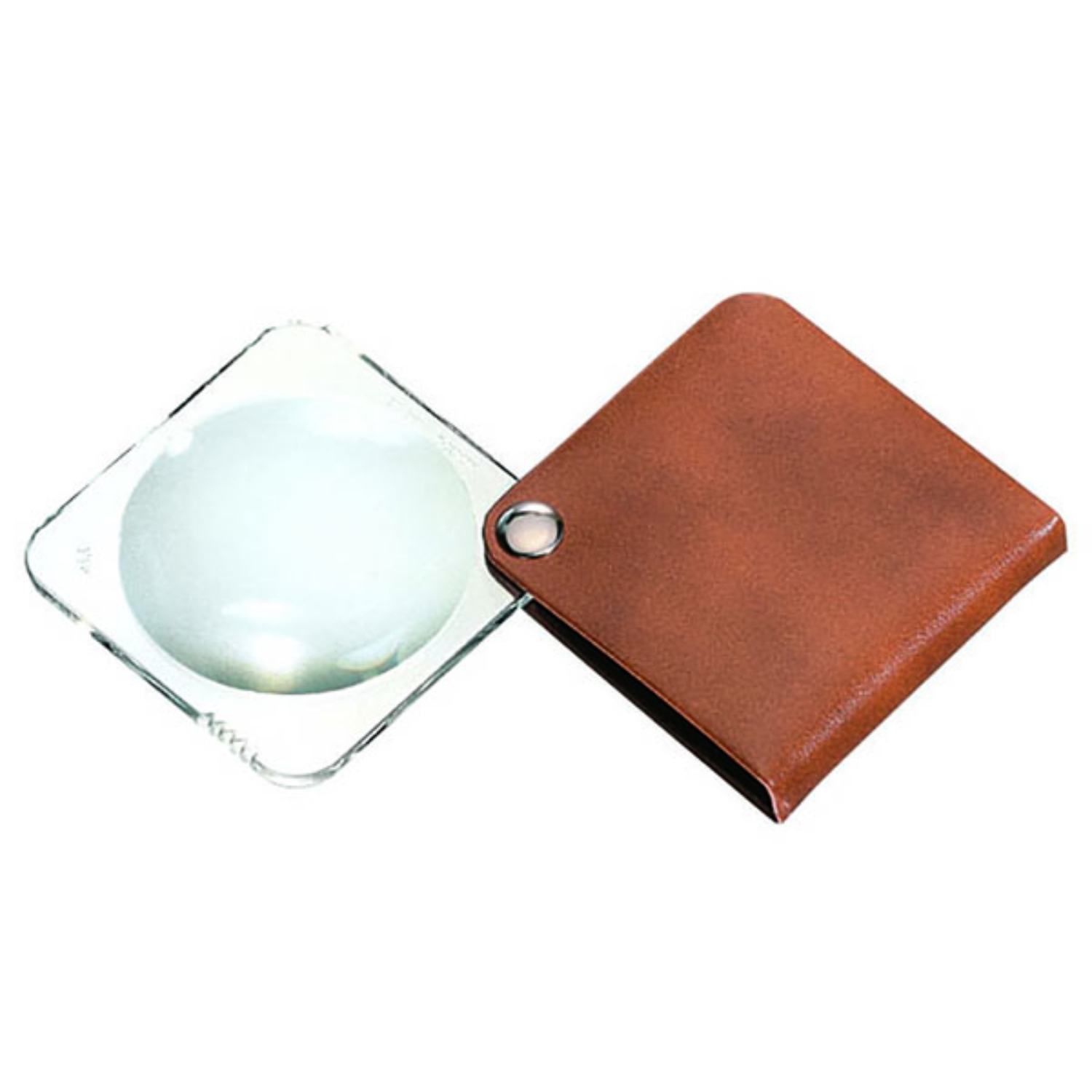 Image of tan classic square folding pocket magnifier from Eschenbach Optik